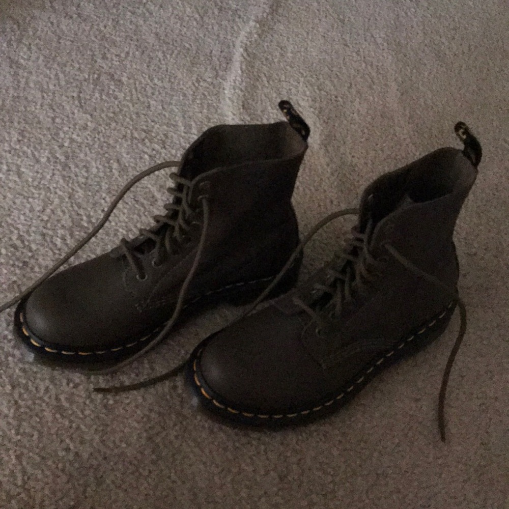 Brand new never worn olive green dr. Martens